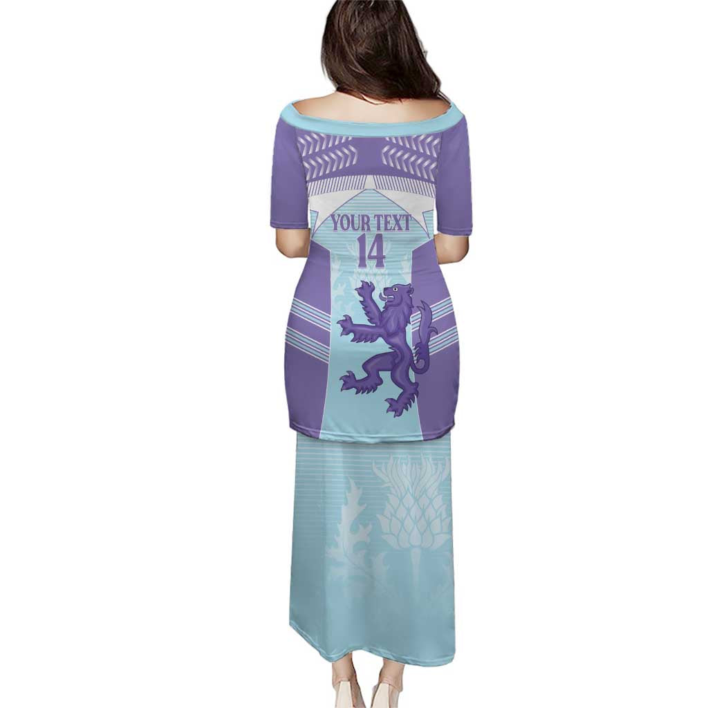 Scotland Football Custom Family Matching Puletasi and Hawaiian Shirt 2026 Come On Scottish Dragon Thistle Cyan - Wonder Print Shop