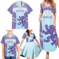 Scotland Football Custom Family Matching Summer Maxi Dress and Hawaiian Shirt 2026 Come On Scottish Dragon Thistle Cyan - Wonder Print Shop
