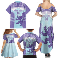 Scotland Football Custom Family Matching Summer Maxi Dress and Hawaiian Shirt 2026 Come On Scottish Dragon Thistle Cyan - Wonder Print Shop