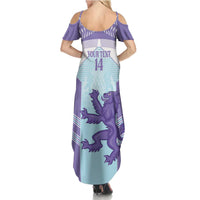 Scotland Football Custom Family Matching Summer Maxi Dress and Hawaiian Shirt 2026 Come On Scottish Dragon Thistle Cyan - Wonder Print Shop