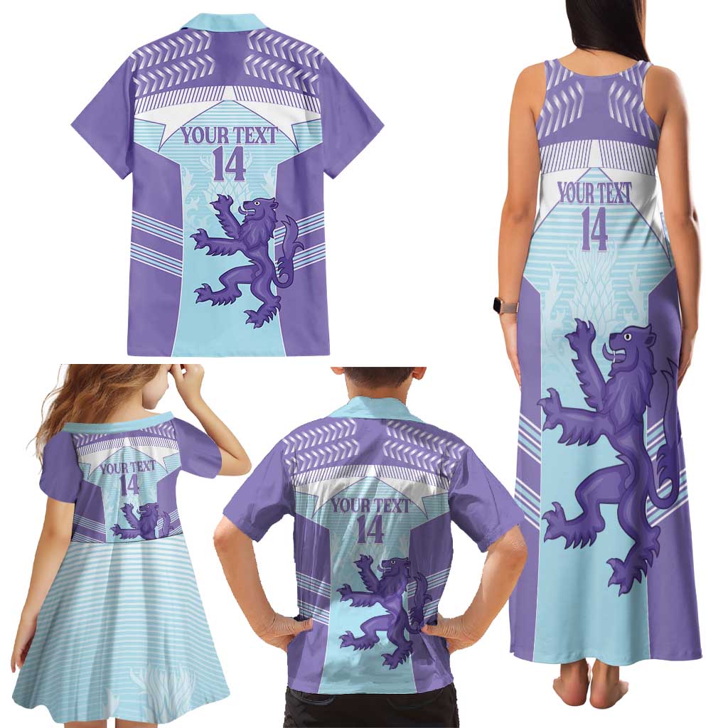 Scotland Football Custom Family Matching Tank Maxi Dress and Hawaiian Shirt 2026 Come On Scottish Dragon Thistle Cyan - Wonder Print Shop