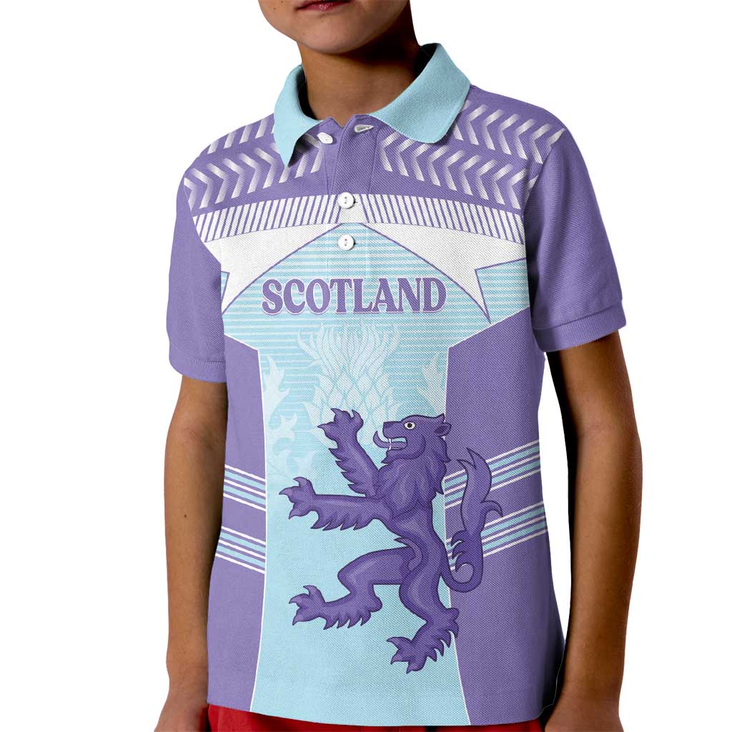 Scotland Football Custom Kid Polo Shirt 2026 Come On Scottish Dragon Thistle Cyan - Wonder Print Shop