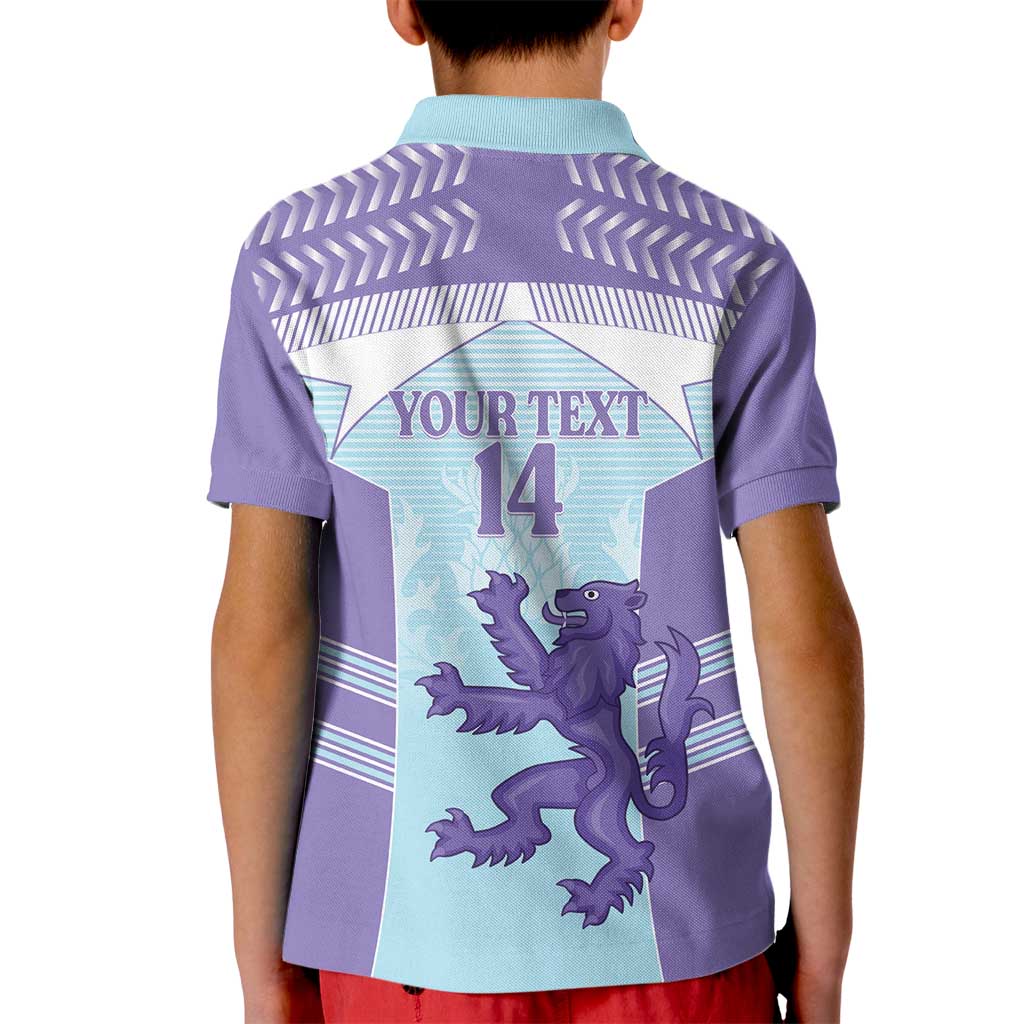 Scotland Football Custom Kid Polo Shirt 2026 Come On Scottish Dragon Thistle Cyan - Wonder Print Shop