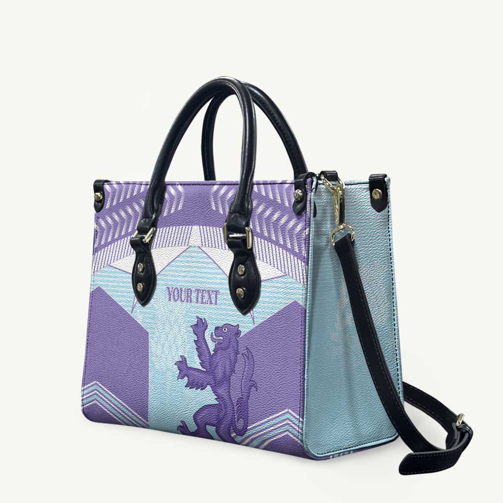 Scotland Football Custom Leather Bag 2026 Come On Scottish Dragon Thistle Cyan - Wonder Print Shop