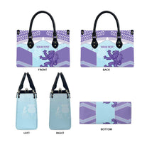 Scotland Football Custom Leather Bag 2026 Come On Scottish Dragon Thistle Cyan - Wonder Print Shop