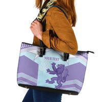 Scotland Football Custom Leather Tote Bag 2026 Come On Scottish Dragon Thistle Cyan - Wonder Print Shop