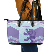 Scotland Football Custom Leather Tote Bag 2026 Come On Scottish Dragon Thistle Cyan - Wonder Print Shop