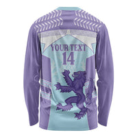Scotland Football Custom Long Sleeve Shirt 2026 Come On Scottish Dragon Thistle Cyan - Wonder Print Shop