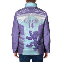 Scotland Football Custom Padded Jacket 2026 Come On Scottish Dragon Thistle Cyan - Wonder Print Shop