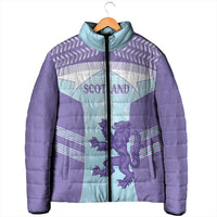 Scotland Football Custom Padded Jacket 2026 Come On Scottish Dragon Thistle Cyan - Wonder Print Shop