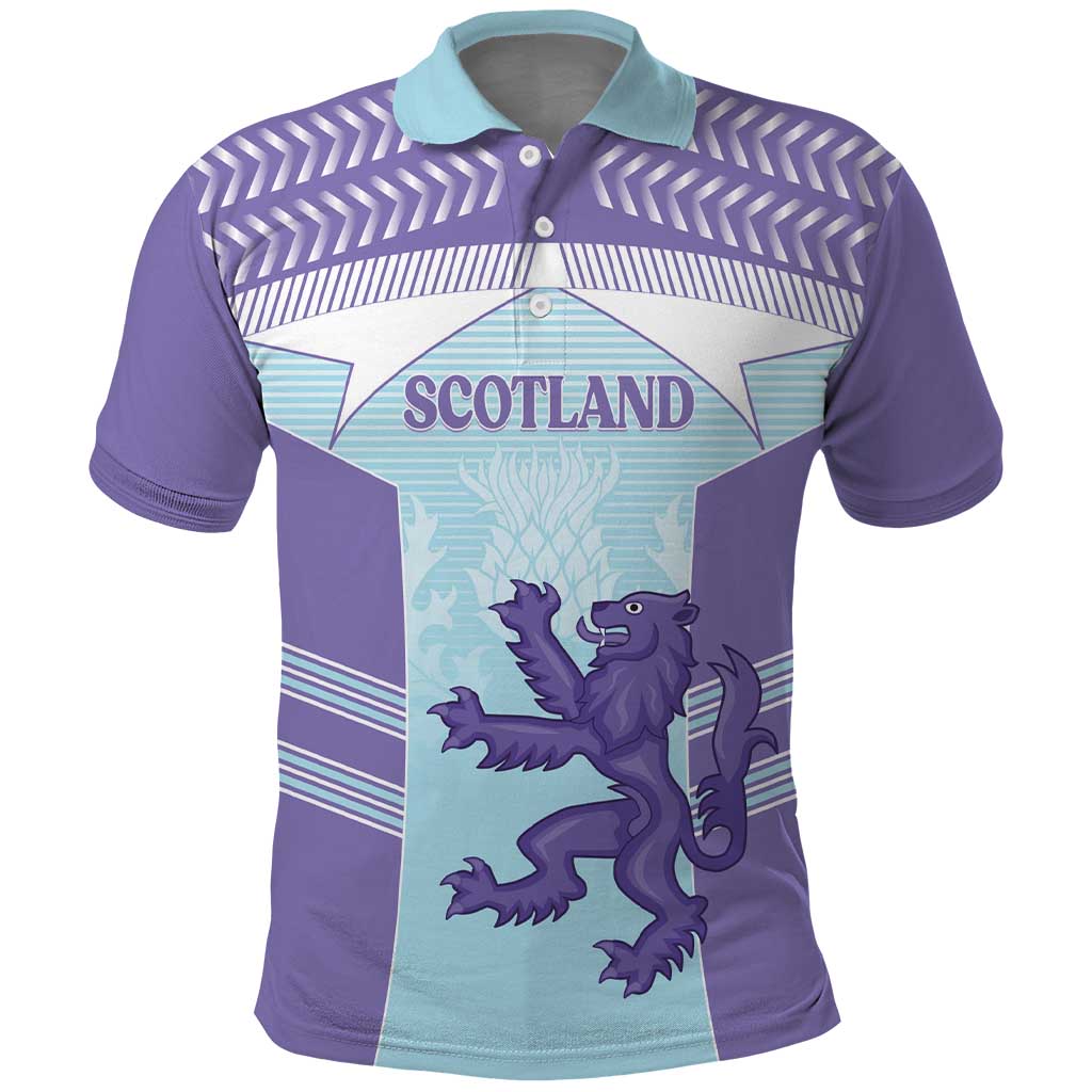 Scotland Football Custom Polo Shirt 2026 Come On Scottish Dragon Thistle Cyan - Wonder Print Shop