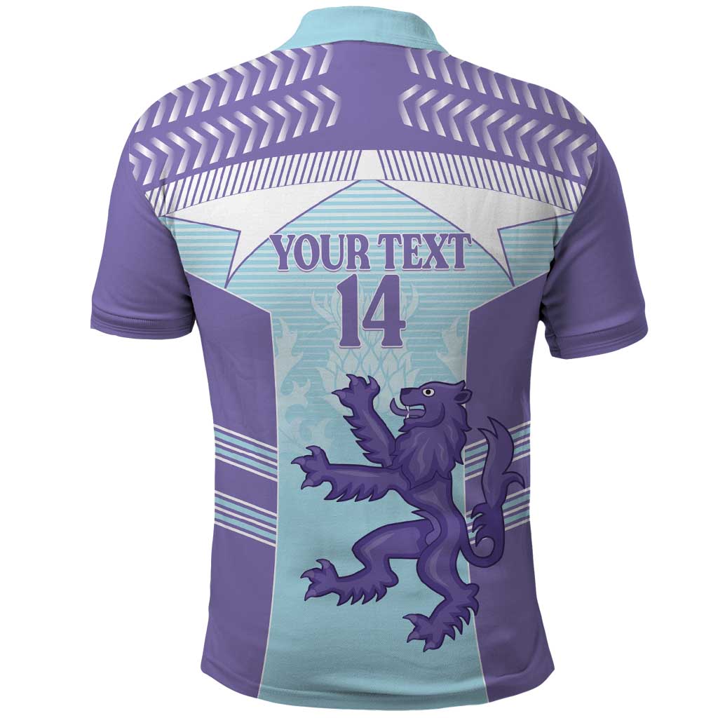 Scotland Football Custom Polo Shirt 2026 Come On Scottish Dragon Thistle Cyan - Wonder Print Shop