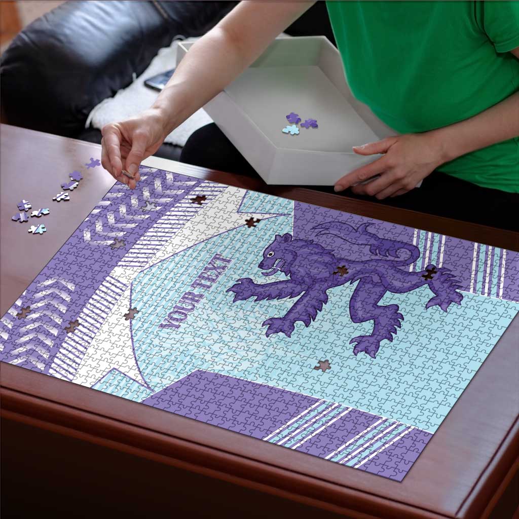 Scotland Football Custom Puzzle 2026 Come On Scottish Dragon Thistle Cyan - Wonder Print Shop