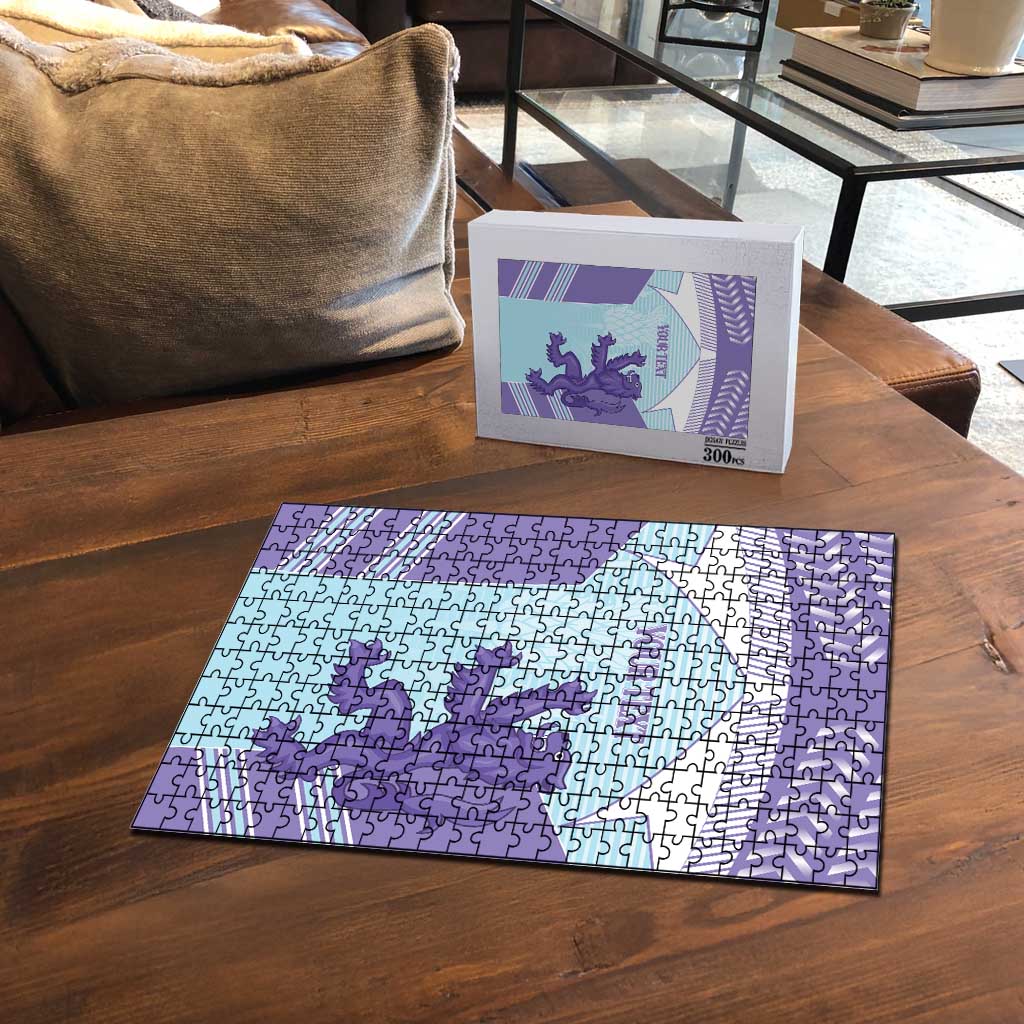 Scotland Football Custom Puzzle 2026 Come On Scottish Dragon Thistle Cyan - Wonder Print Shop