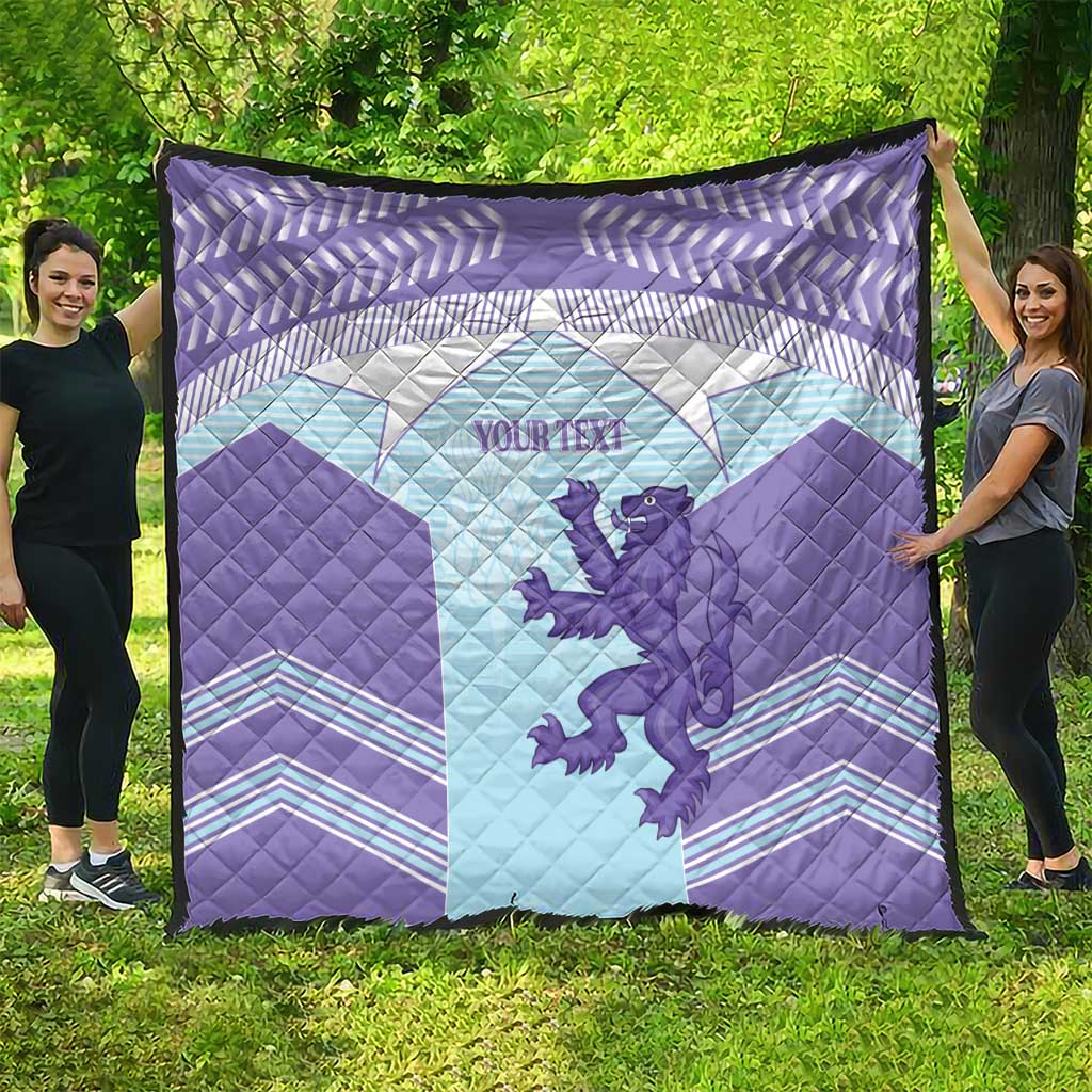 Scotland Football Custom Quilt 2026 Come On Scottish Dragon Thistle Cyan - Wonder Print Shop