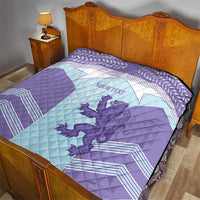 Scotland Football Custom Quilt 2026 Come On Scottish Dragon Thistle Cyan - Wonder Print Shop