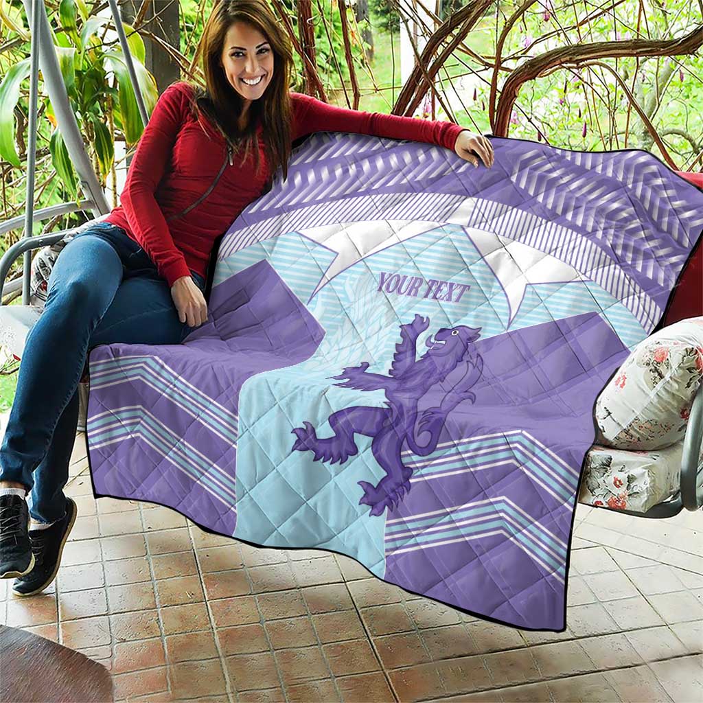 Scotland Football Custom Quilt 2026 Come On Scottish Dragon Thistle Cyan - Wonder Print Shop