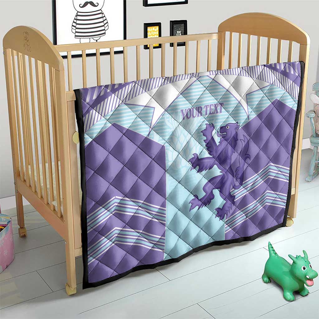 Scotland Football Custom Quilt 2026 Come On Scottish Dragon Thistle Cyan - Wonder Print Shop