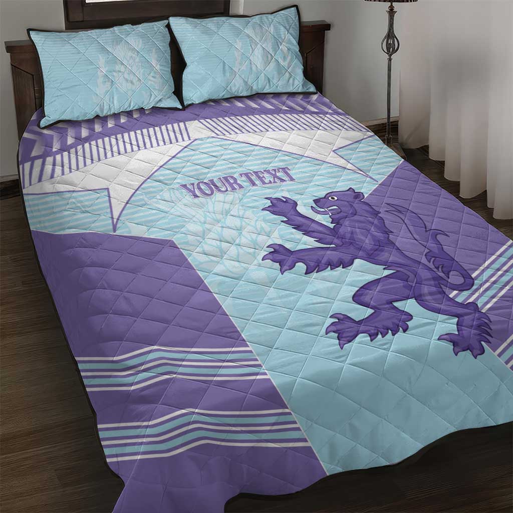 Scotland Football Custom Quilt Bed Set 2026 Come On Scottish Dragon Thistle Cyan - Wonder Print Shop