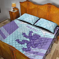 Scotland Football Custom Quilt Bed Set 2026 Come On Scottish Dragon Thistle Cyan - Wonder Print Shop