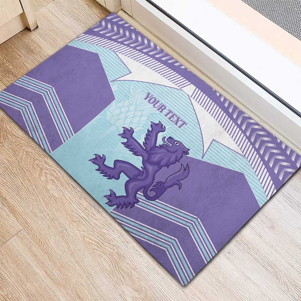 Scotland Football Custom Rubber Doormat 2026 Come On Scottish Dragon Thistle Cyan - Wonder Print Shop