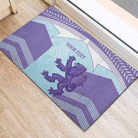 Scotland Football Custom Rubber Doormat 2026 Come On Scottish Dragon Thistle Cyan - Wonder Print Shop