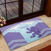Scotland Football Custom Rubber Doormat 2026 Come On Scottish Dragon Thistle Cyan - Wonder Print Shop