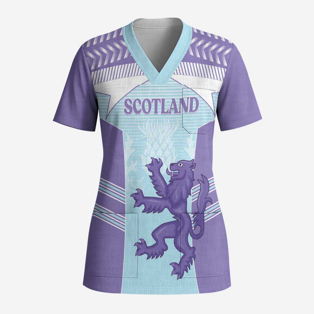 Scotland Football Custom Scrub Top 2026 Come On Scottish Dragon Thistle Cyan - Wonder Print Shop
