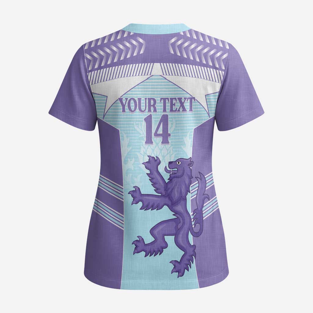 Scotland Football Custom Scrub Top 2026 Come On Scottish Dragon Thistle Cyan - Wonder Print Shop