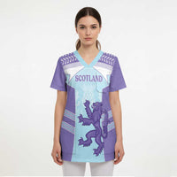 Scotland Football Custom Scrub Top 2026 Come On Scottish Dragon Thistle Cyan - Wonder Print Shop