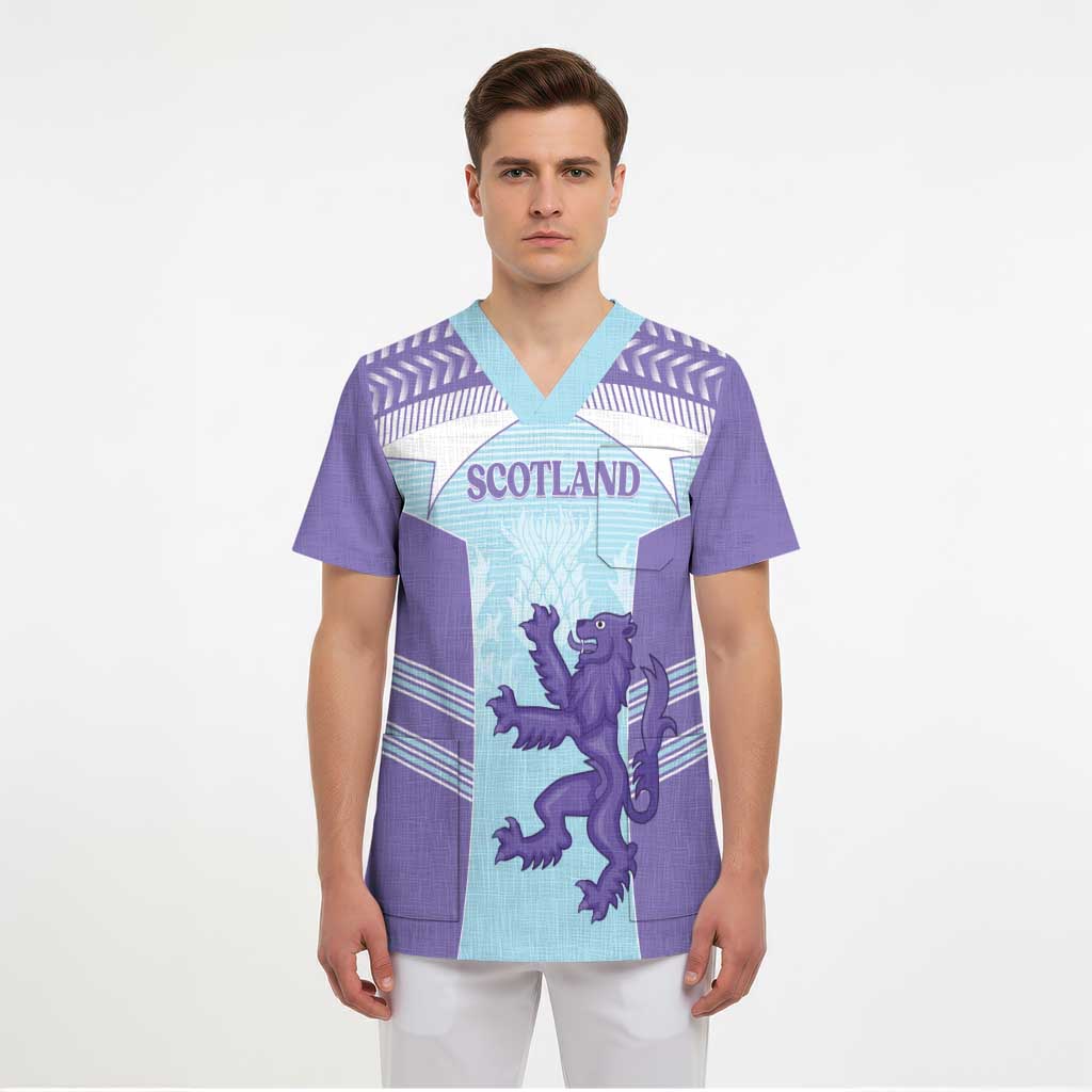 Scotland Football Custom Scrub Top 2026 Come On Scottish Dragon Thistle Cyan - Wonder Print Shop
