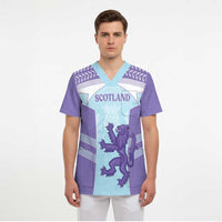 Scotland Football Custom Scrub Top 2026 Come On Scottish Dragon Thistle Cyan - Wonder Print Shop