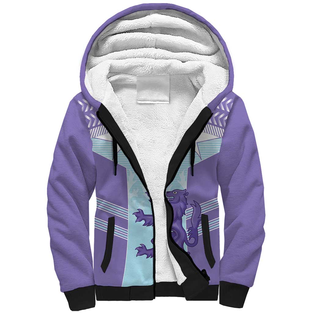 Scotland Football Custom Sherpa Hoodie 2026 Come On Scottish Dragon Thistle Cyan - Wonder Print Shop