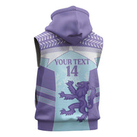 Scotland Football Custom Sleeveless Hoodie 2026 Come On Scottish Dragon Thistle Cyan - Wonder Print Shop