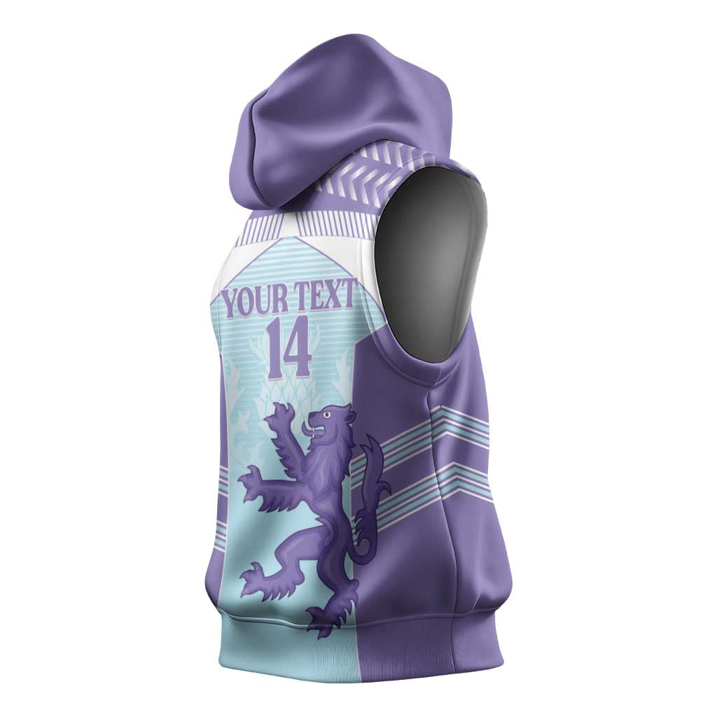 Scotland Football Custom Sleeveless Hoodie 2026 Come On Scottish Dragon Thistle Cyan - Wonder Print Shop