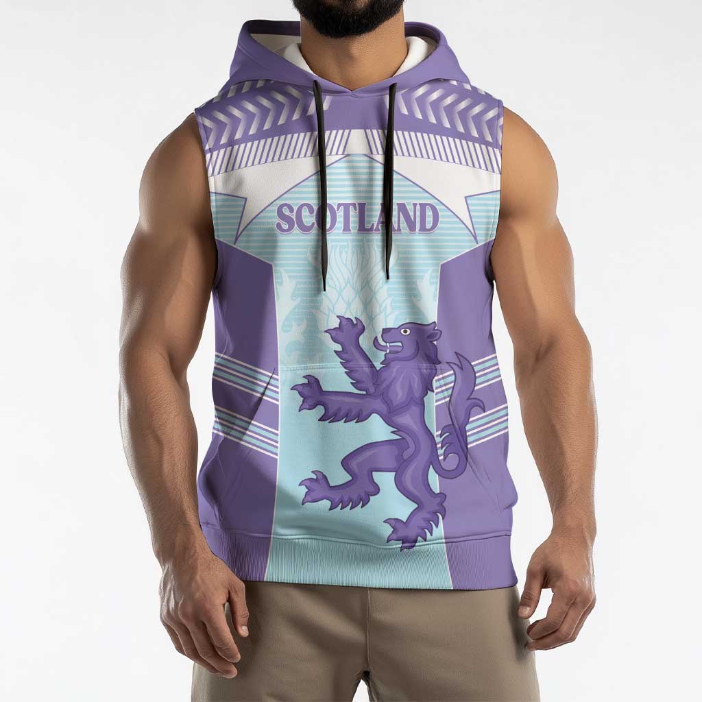 Scotland Football Custom Sleeveless Hoodie 2026 Come On Scottish Dragon Thistle Cyan - Wonder Print Shop