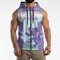 Scotland Football Custom Sleeveless Zip Hoodie 2026 Come On Scottish Dragon Thistle Cyan - Wonder Print Shop