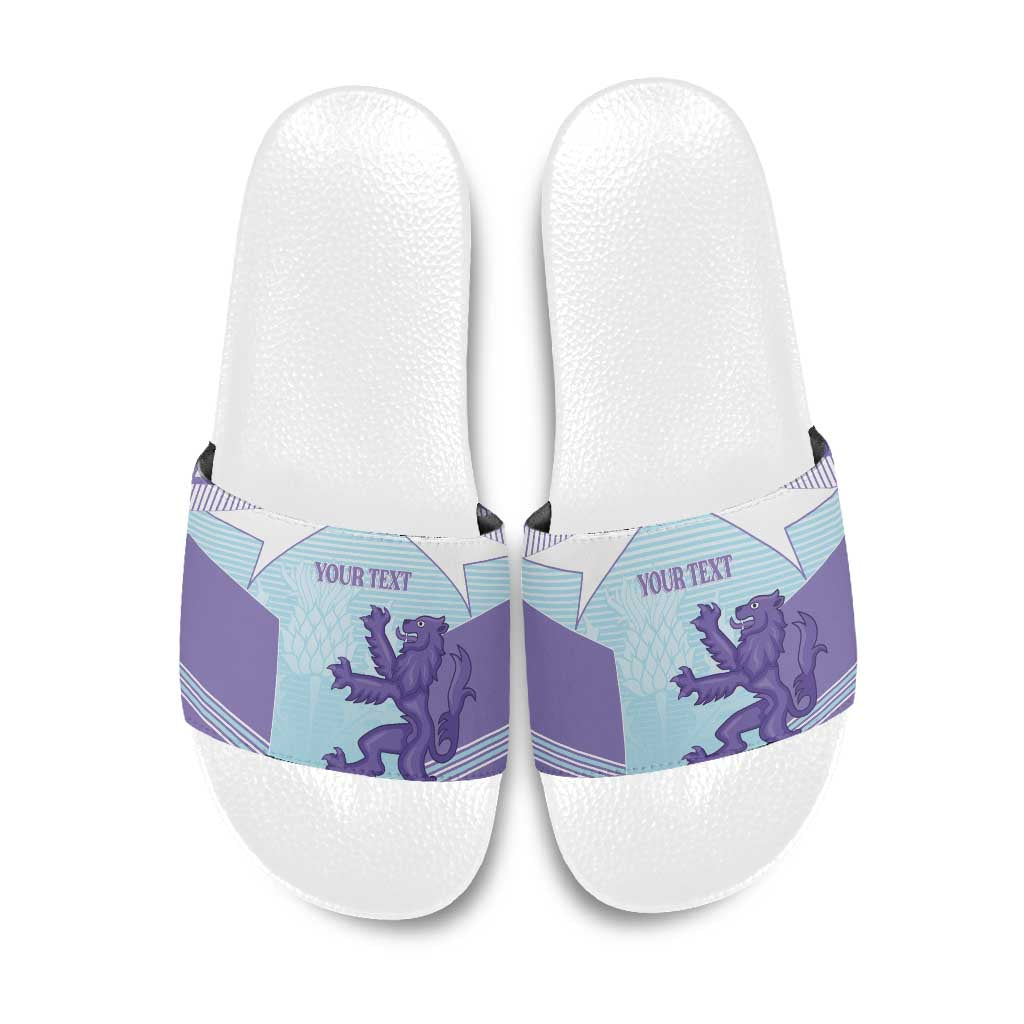 Scotland Football Custom Slide Sandals 2026 Come On Scottish Dragon Thistle Cyan - Wonder Print Shop