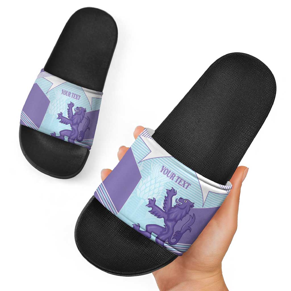 Scotland Football Custom Slide Sandals 2026 Come On Scottish Dragon Thistle Cyan - Wonder Print Shop
