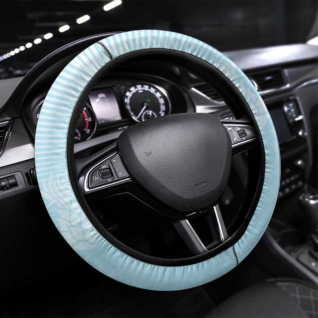 Scotland Football Steering Wheel Cover 2026 Come On Scottish Dragon Thistle Cyan - Wonder Print Shop