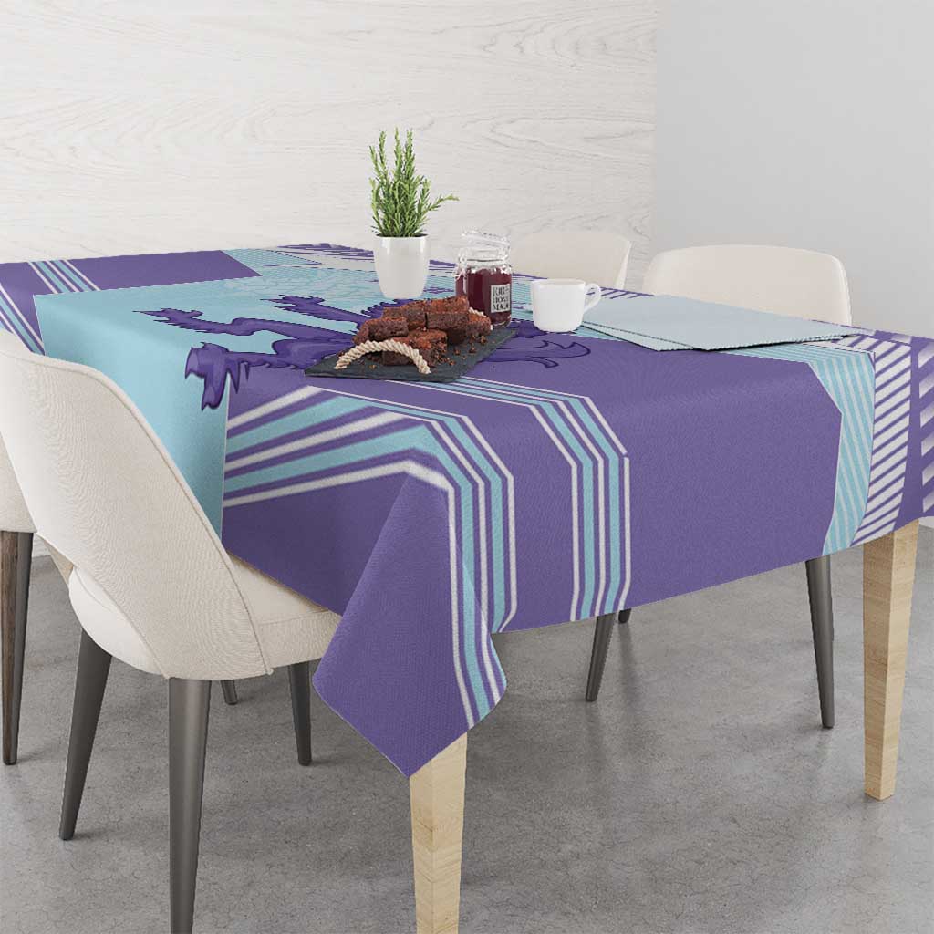 Scotland Football Custom Tablecloth 2026 Come On Scottish Dragon Thistle Cyan - Wonder Print Shop