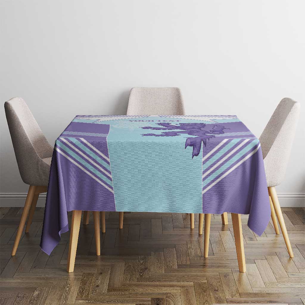 Scotland Football Custom Tablecloth 2026 Come On Scottish Dragon Thistle Cyan - Wonder Print Shop