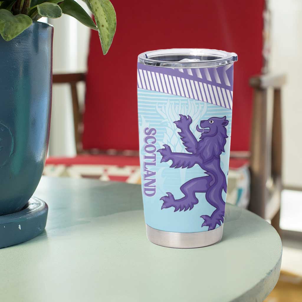 Scotland Football Custom Tumbler Cup 2026 Come On Scottish Dragon Thistle Cyan - Wonder Print Shop