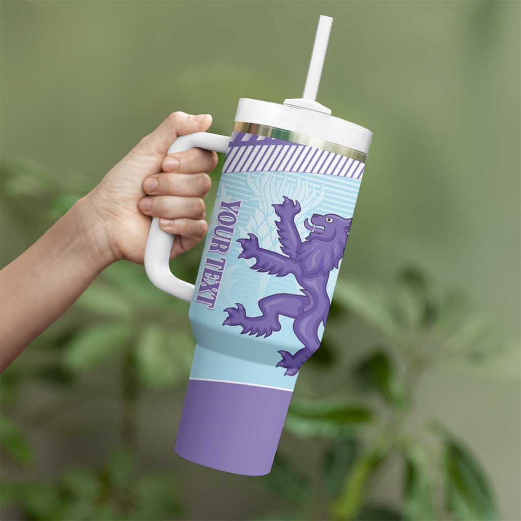 Scotland Football Custom Tumbler With Handle 2026 Come On Scottish Dragon Thistle Cyan - Wonder Print Shop
