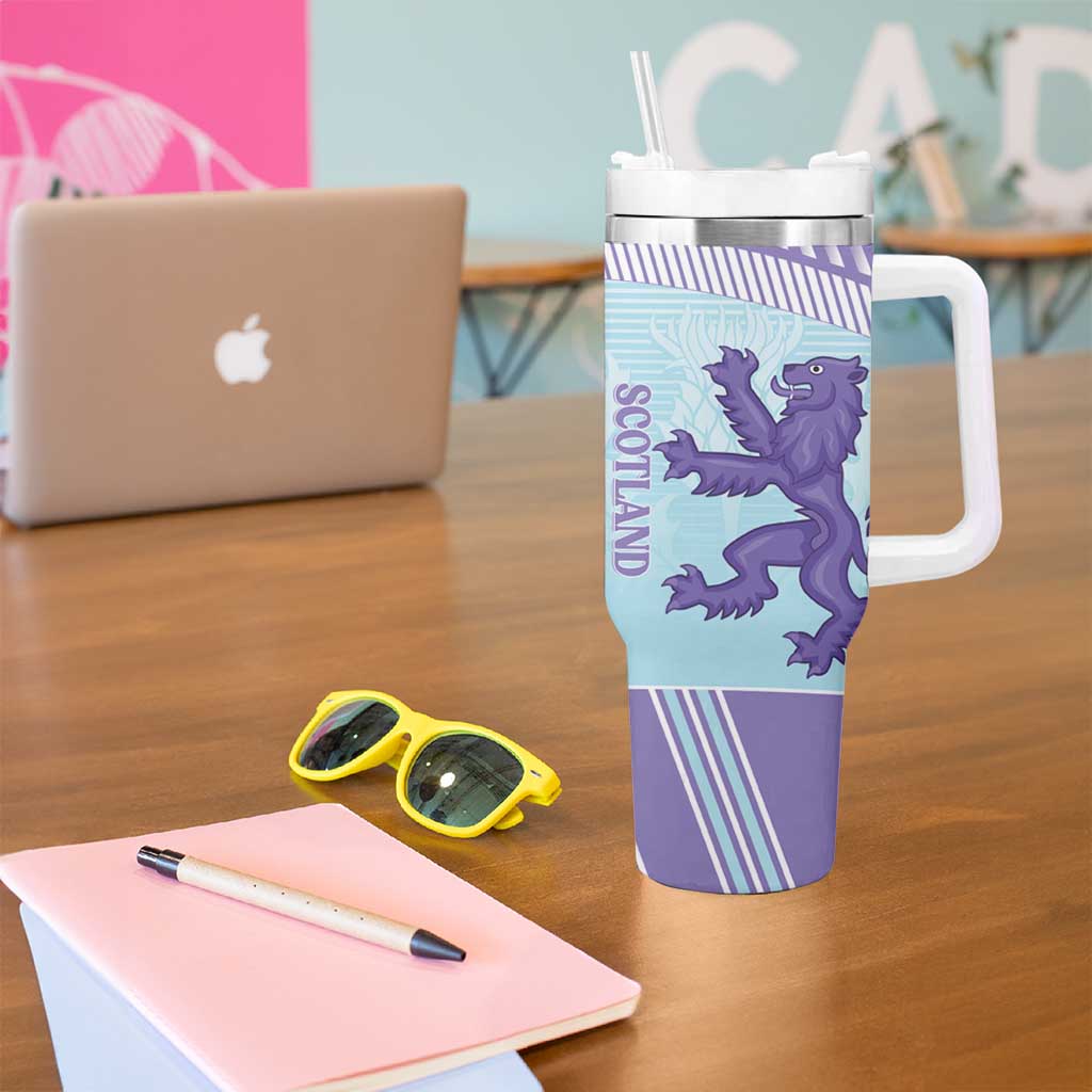 Scotland Football Custom Tumbler With Handle 2026 Come On Scottish Dragon Thistle Cyan - Wonder Print Shop