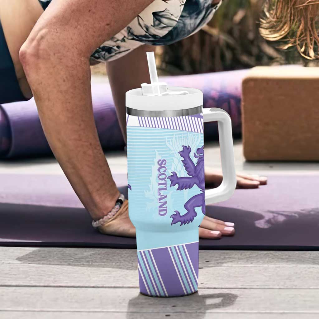 Scotland Football Custom Tumbler With Handle 2026 Come On Scottish Dragon Thistle Cyan - Wonder Print Shop