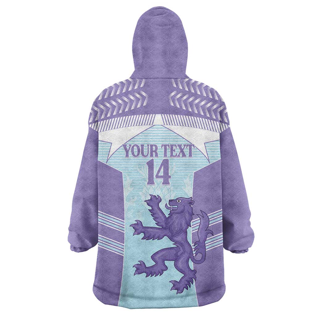 Scotland Football Custom Wearable Blanket Hoodie 2026 Come On Scottish Dragon Thistle Cyan - Wonder Print Shop