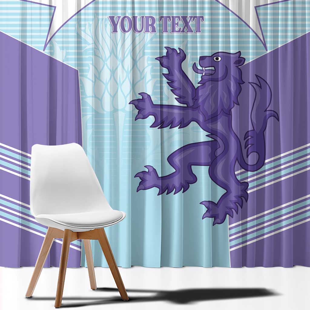 Scotland Football Custom Window Curtain 2026 Come On Scottish Dragon Thistle Cyan - Wonder Print Shop