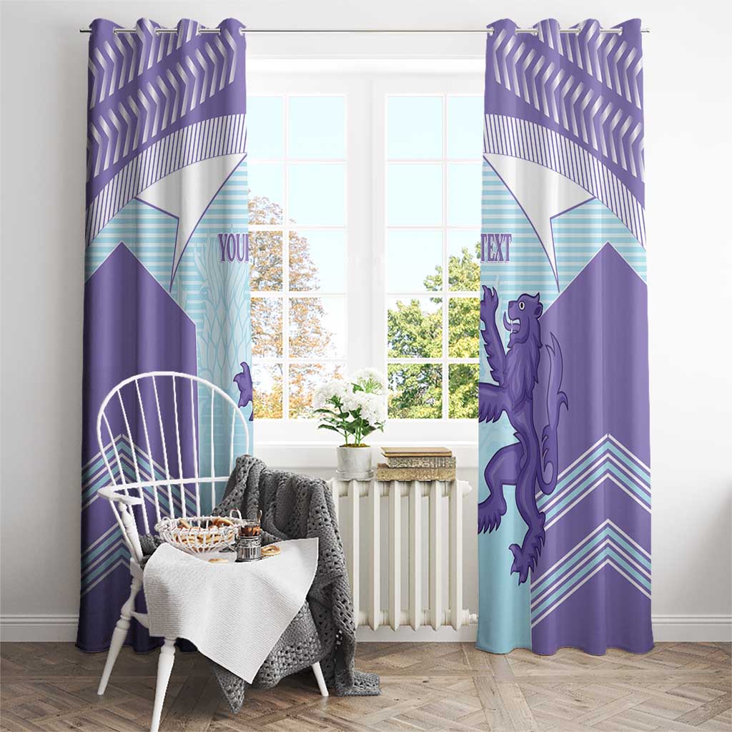 Scotland Football Custom Window Curtain 2026 Come On Scottish Dragon Thistle Cyan - Wonder Print Shop