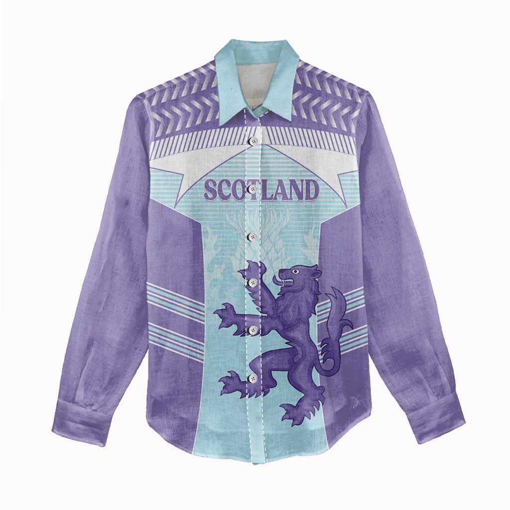 Scotland Football Custom Women Casual Shirt 2026 Come On Scottish Dragon Thistle Cyan - Wonder Print Shop